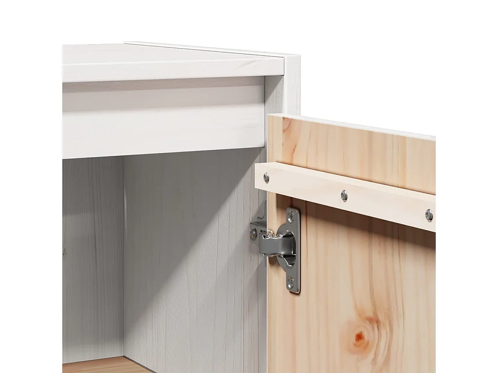 Wandkast 30x30x60 cm massief grenenhout wit