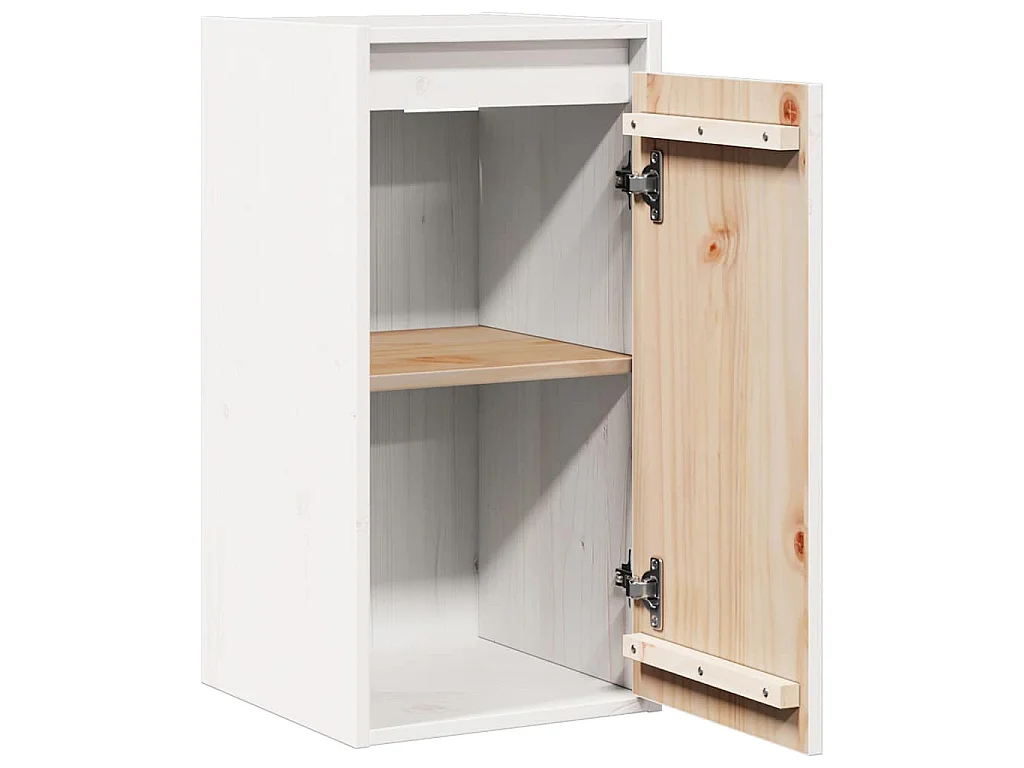 Wandkast 30x30x60 cm massief grenenhout wit