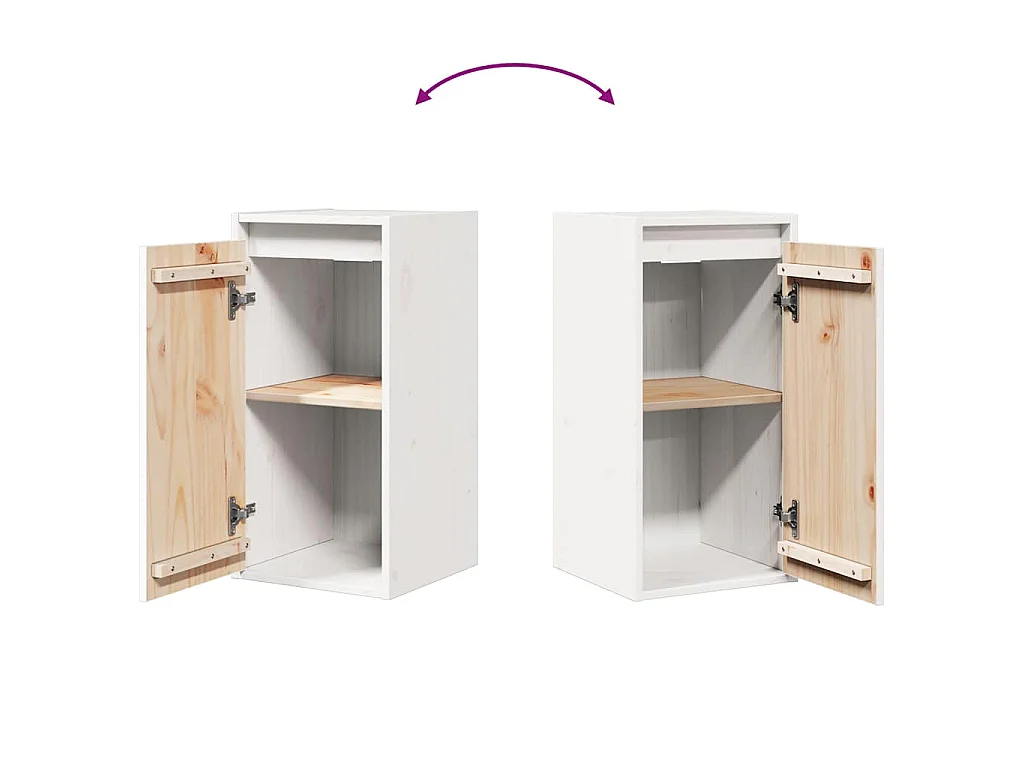 Wandkast 30x30x60 cm massief grenenhout wit