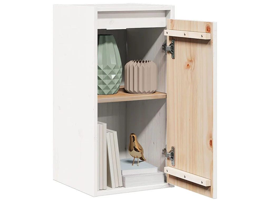 Wandkast 30x30x60 cm massief grenenhout wit