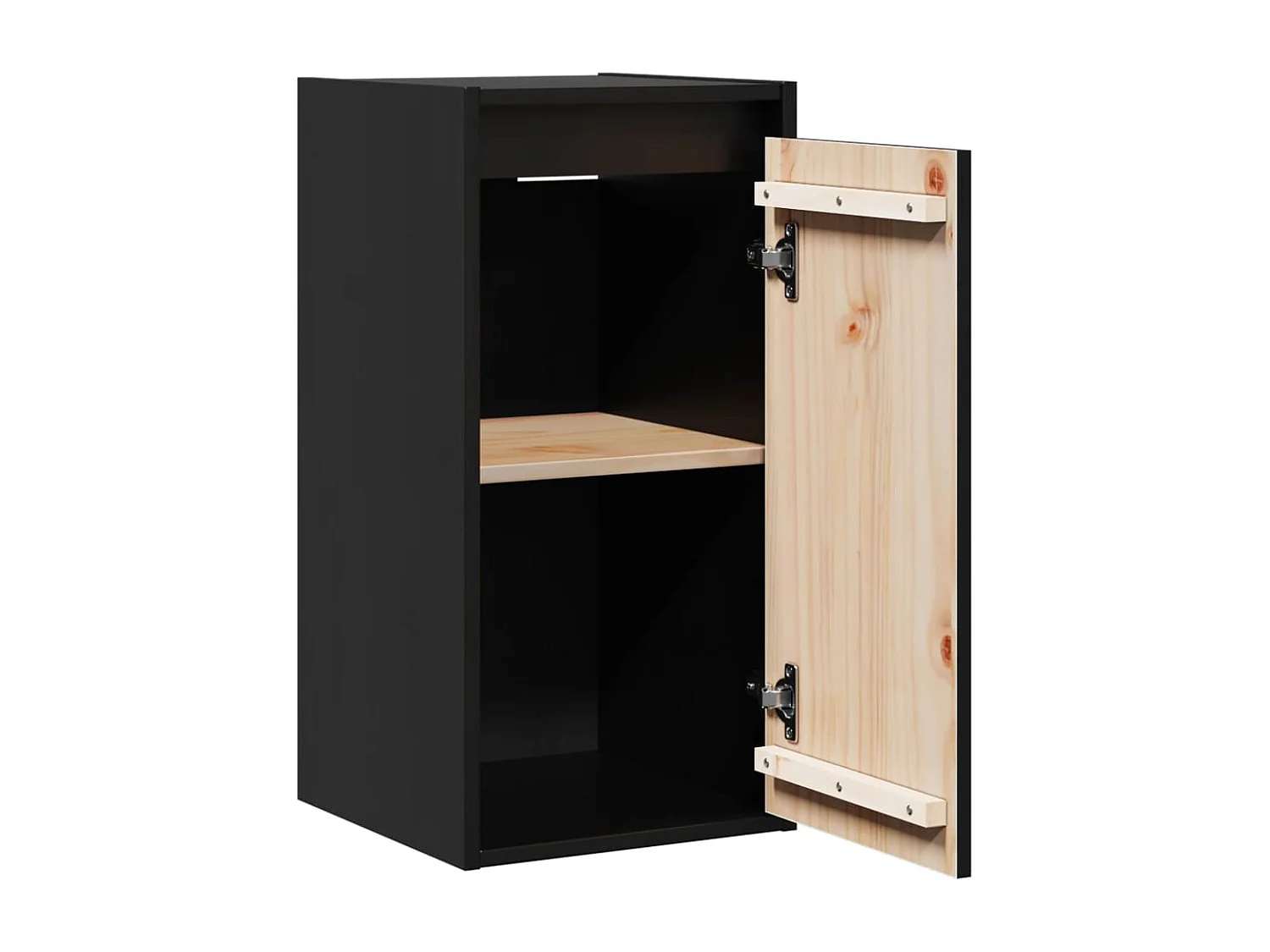 Wandkasten 2 st 30x30x60 cm massief grenenhout zwart