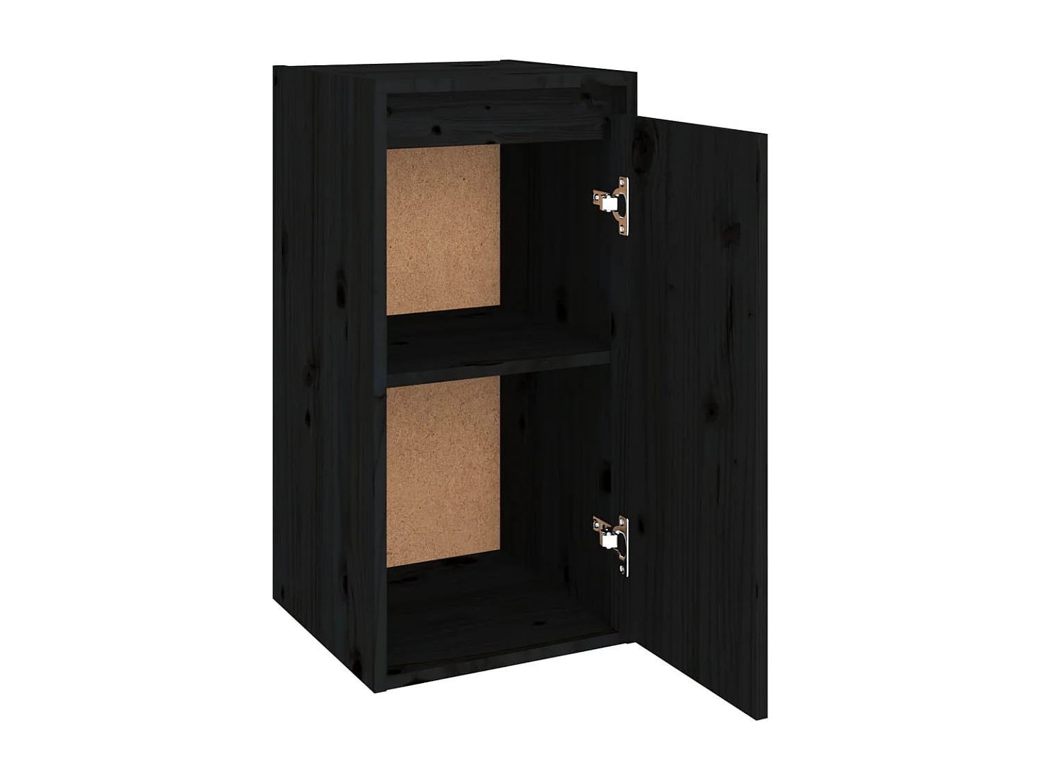 Wandkasten 2 st 30x30x60 cm massief grenenhout zwart