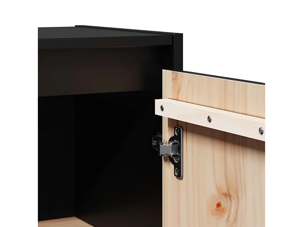 Armoires murales 2 pcs Noir 30x30x60 cm Bois de pin massif
