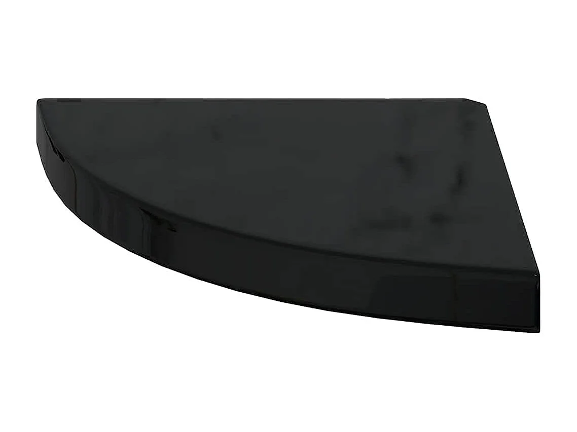 Hoekschappen zwevend 4 st 35x35x3,8 cm MDF hoogglans zwart