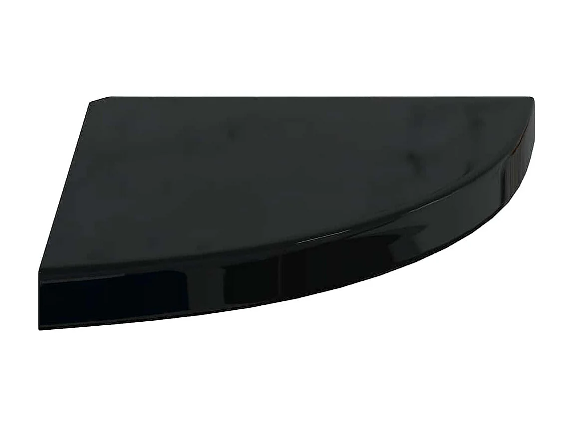 Hoekschappen zwevend 4 st 35x35x3,8 cm MDF hoogglans zwart