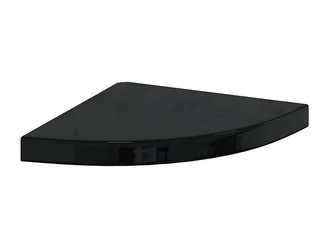 Eck-Schweberegale 4 Stk. Hochglanz-Schwarz 35x35x3,8 cm MDF