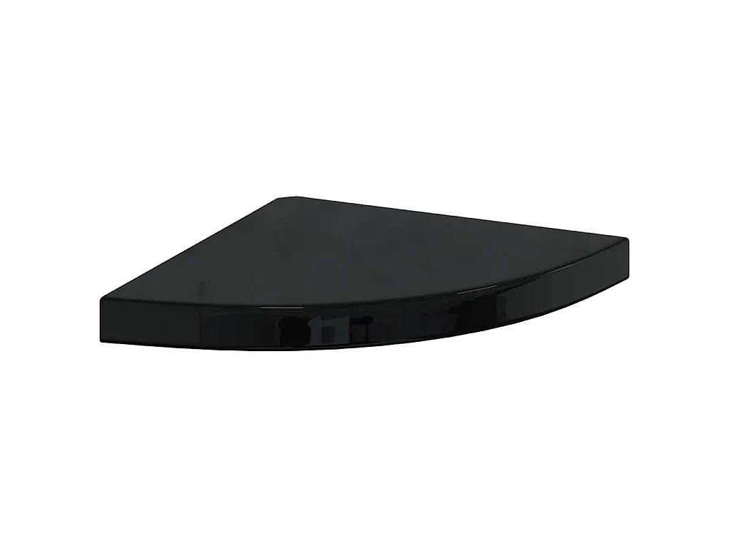 Étagères d'angle flottantes 4 pcs noir brillant 35x35x3,8cm MDF