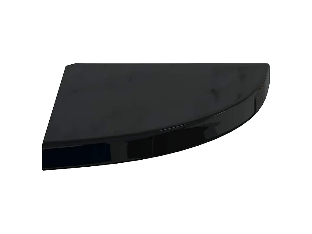 Étagères d'angle flottantes 4 pcs noir brillant 35x35x3,8cm MDF