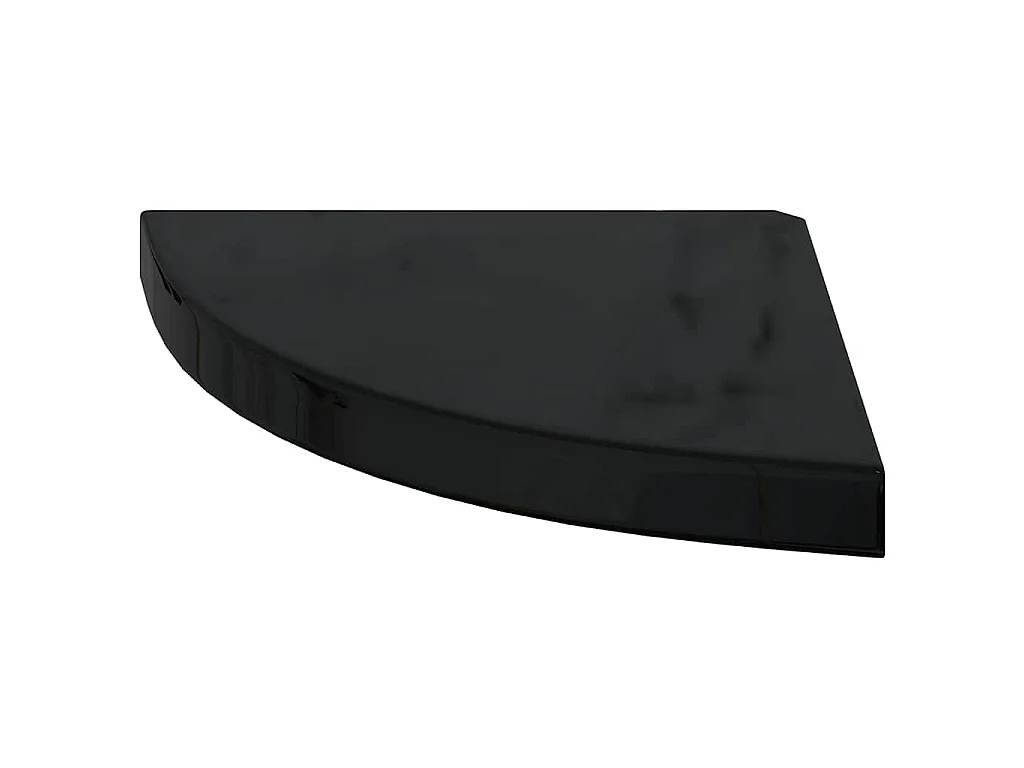 Étagères d'angle flottantes 4 pcs noir brillant 35x35x3,8cm MDF