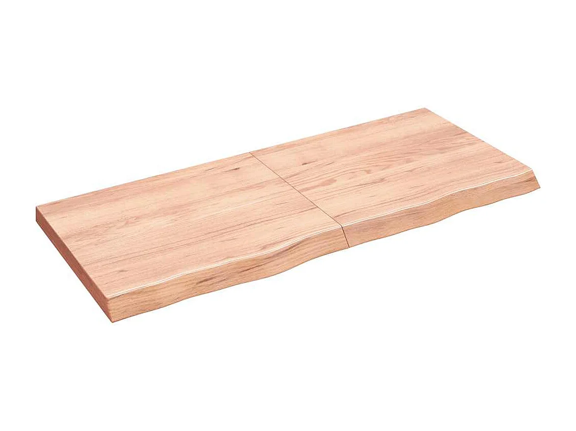 Wandregal Hellbraun 140x60x(2-6) cm Massivholz Eiche Behandelt