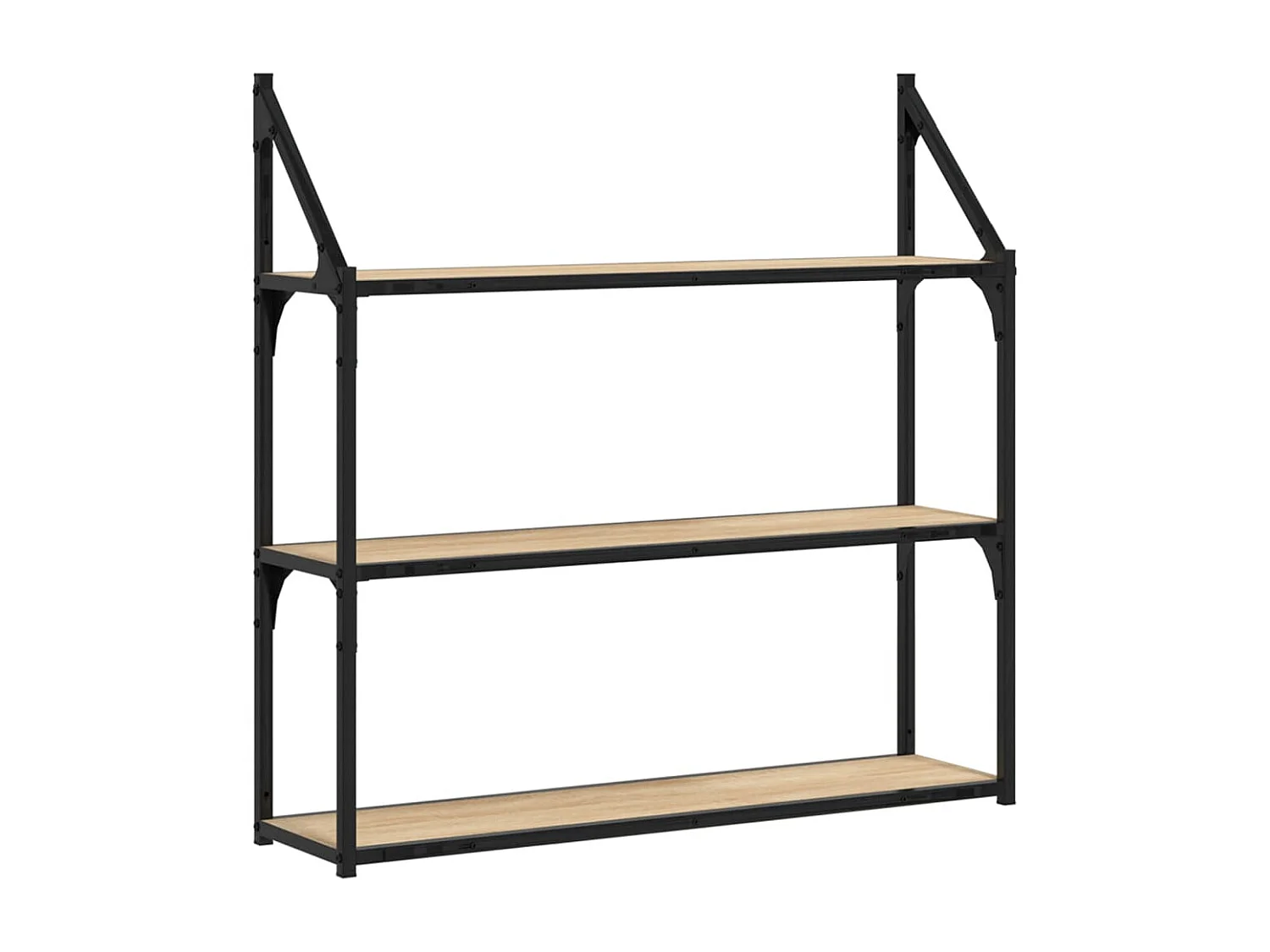 Wandregal 3 Fächer Sonoma-Eiche 80x21x78,5 cm Holzwerkstoff