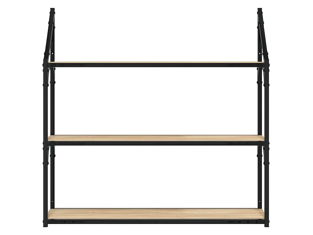 Wandregal 3 Fächer Sonoma-Eiche 80x21x78,5 cm Holzwerkstoff