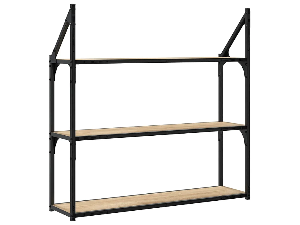 Wandregal 3 Fächer Sonoma-Eiche 80x21x78,5 cm Holzwerkstoff