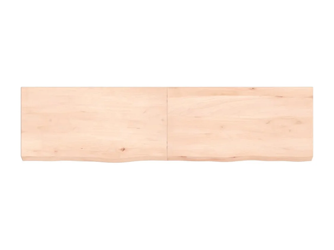 Estante de pared madera maciza roble sin tratar 120x30x(2-6) cm