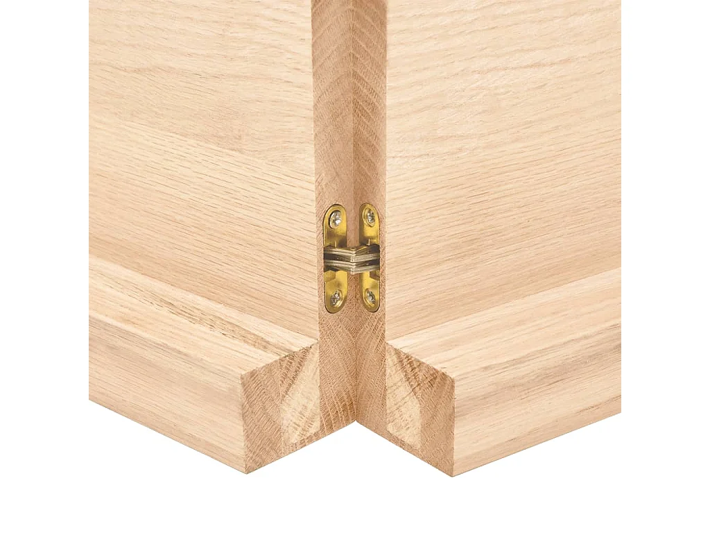 Estante de pared madera maciza roble sin tratar 120x30x(2-6) cm
