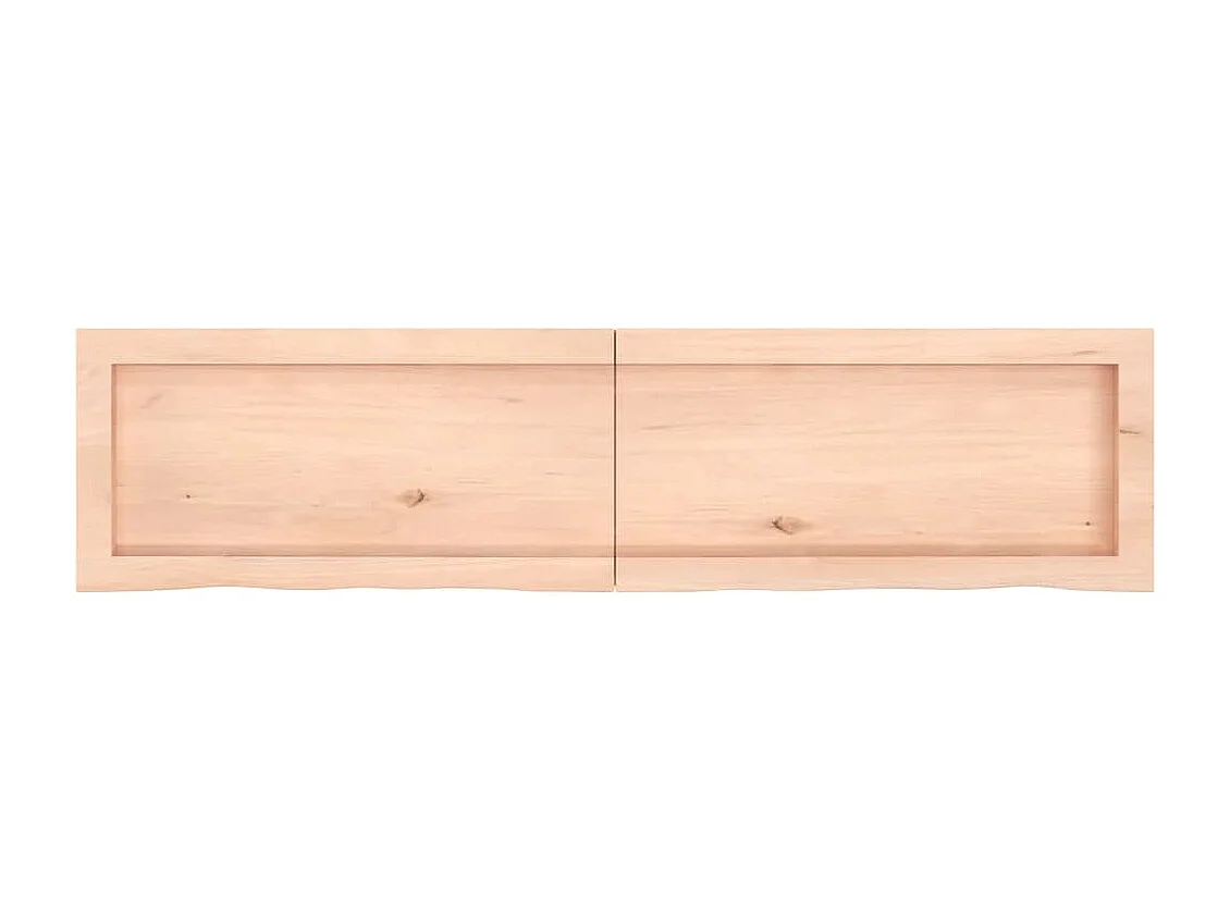 Estante de pared madera maciza roble sin tratar 120x30x(2-6) cm