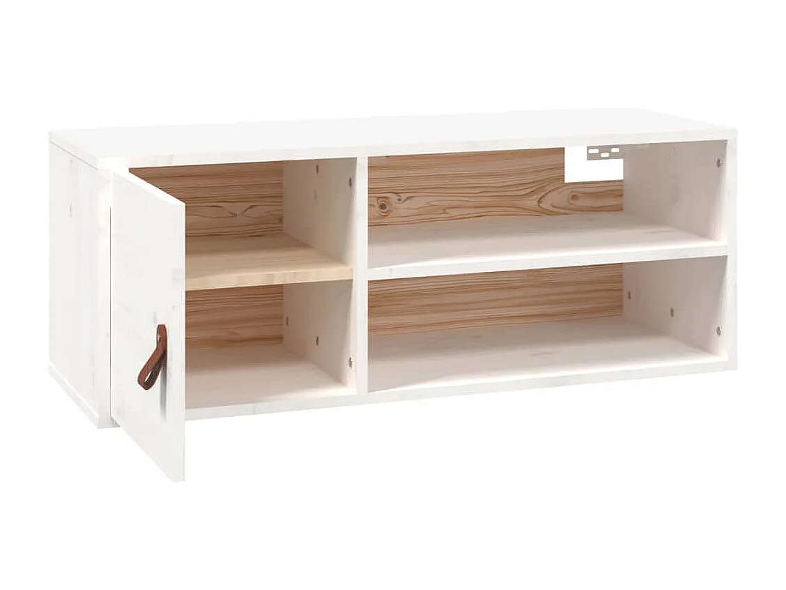 Armoire murale Blanc 80x30x30 cm Bois de pin massif