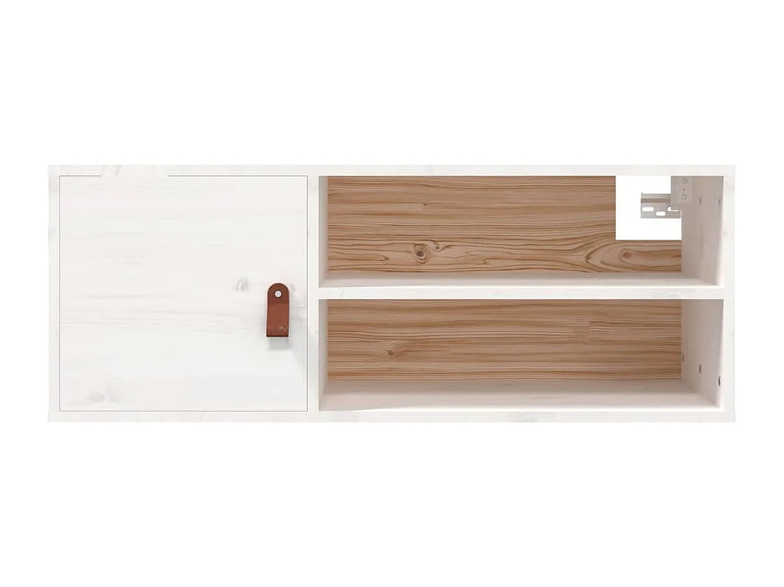 Armario de pared de madera maciza de pino blanco 80x30x30 cm