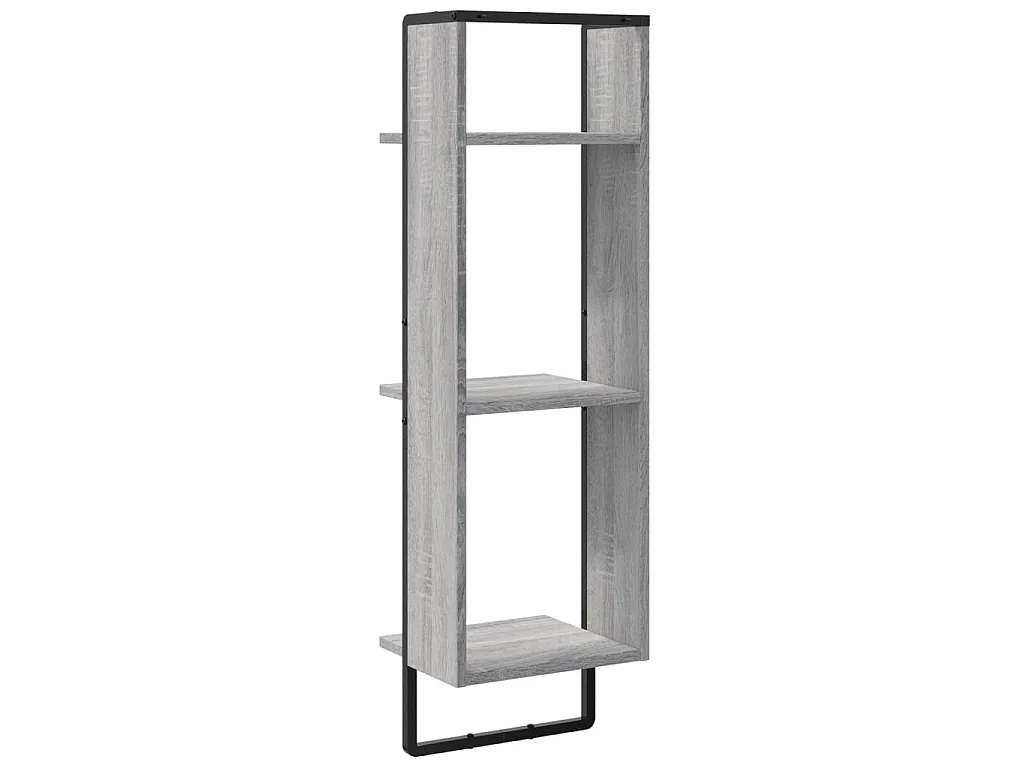 Étagère murale 3 niveaux sonoma gris 30x25x100 cm