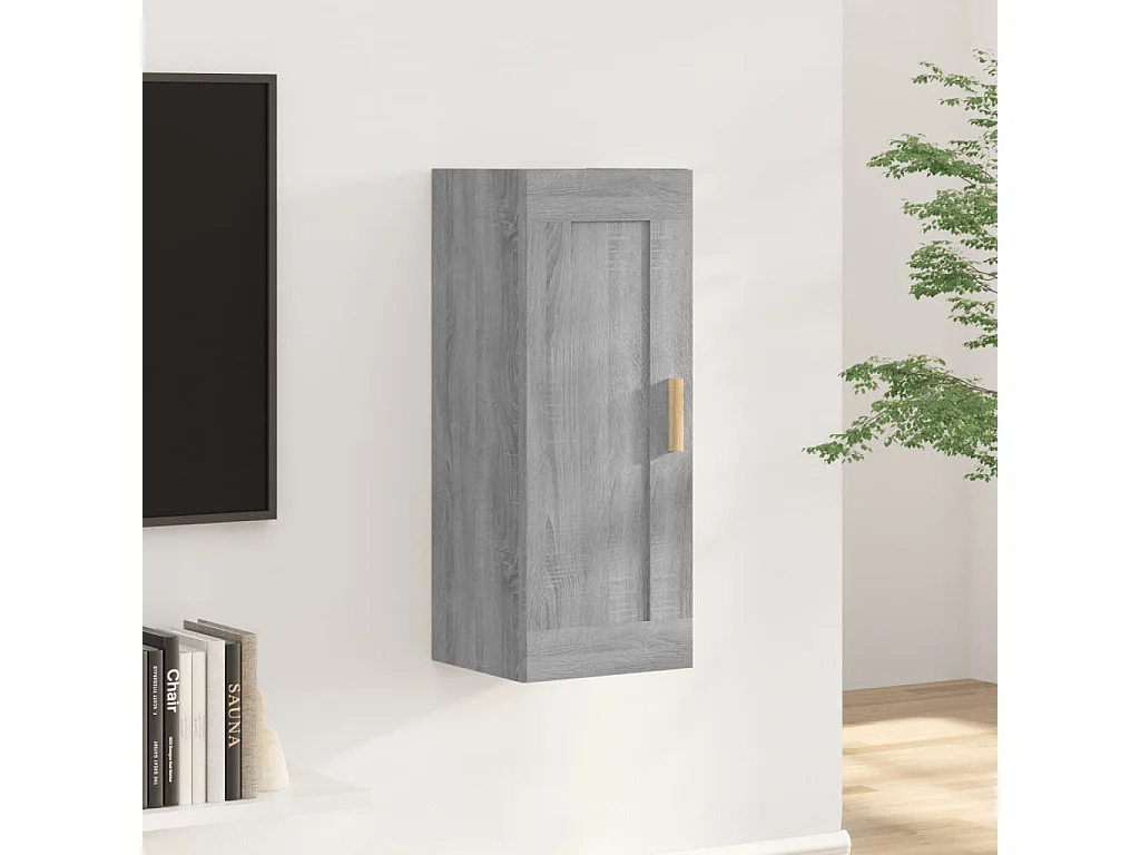 Wandschrank Grau Sonoma 35x34x90 cm Holzwerkstoff