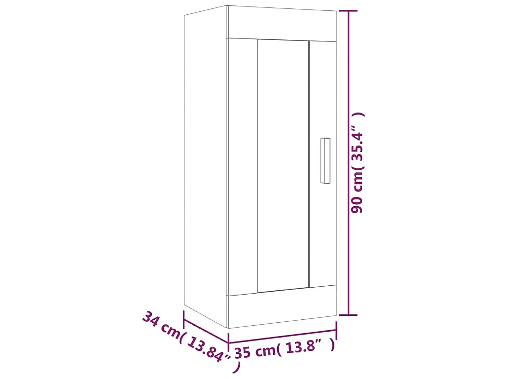 Armoire murale Sonoma gris 35x34x90 cm Bois d'ingénierie