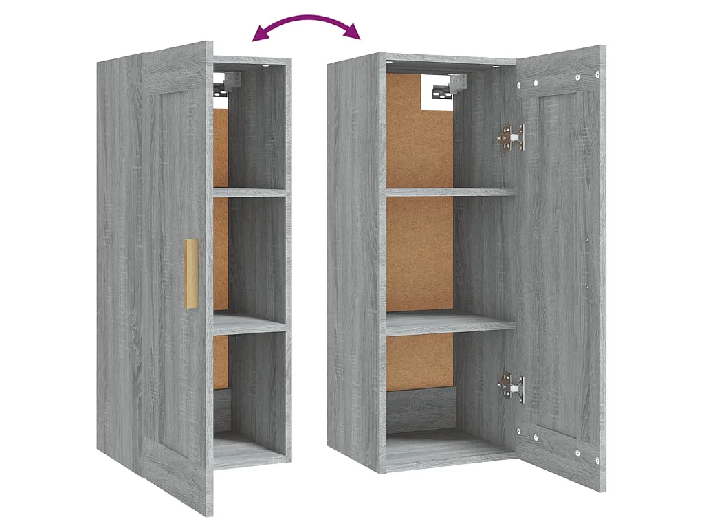 Armoire murale Sonoma gris 35x34x90 cm Bois d'ingénierie