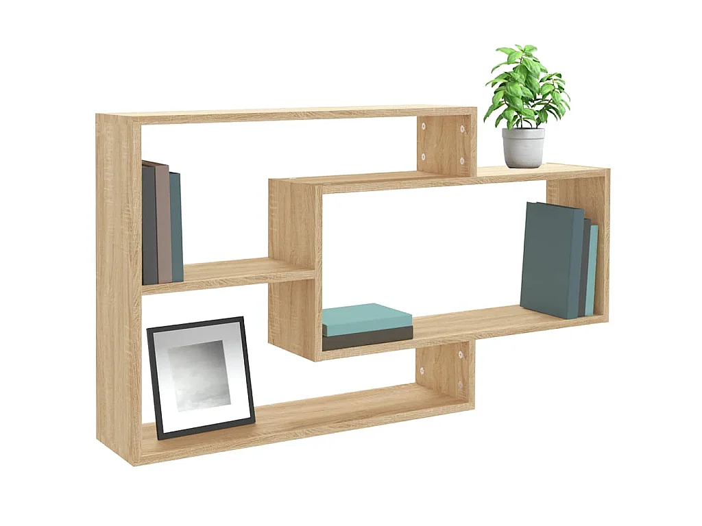 Wandschappen 104x20x58,5 cm bewerkt hout sonoma eikenkleurig