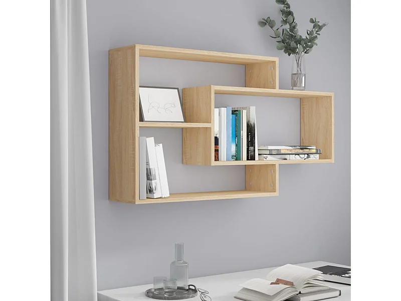 Mensole a Muro Rovere Sonoma 104x20x58,5cm in Legno Multistrato