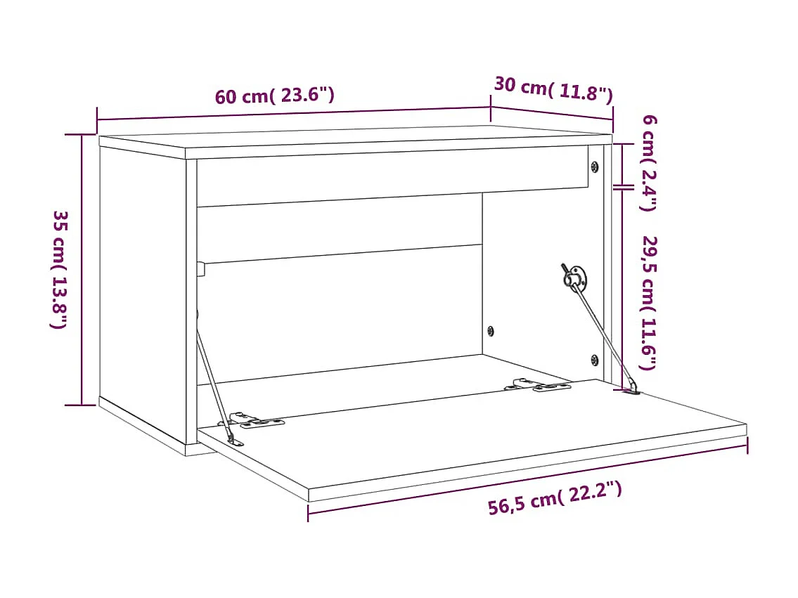 Armoire murale Marron miel 60x30x35 cm Bois de pin massif
