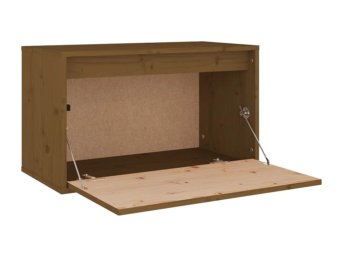 Wandkast 60x30x35 cm massief grenenhout honingbruin