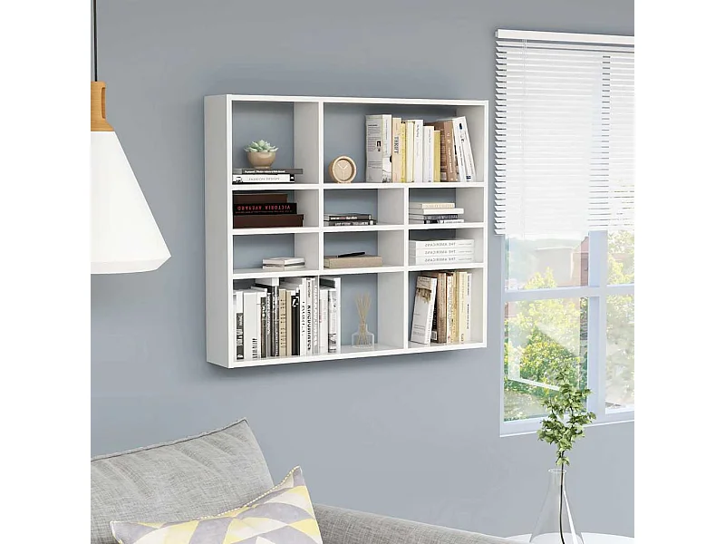 Wandregal Weiß 90x16x78 cm Holzwerkstoff