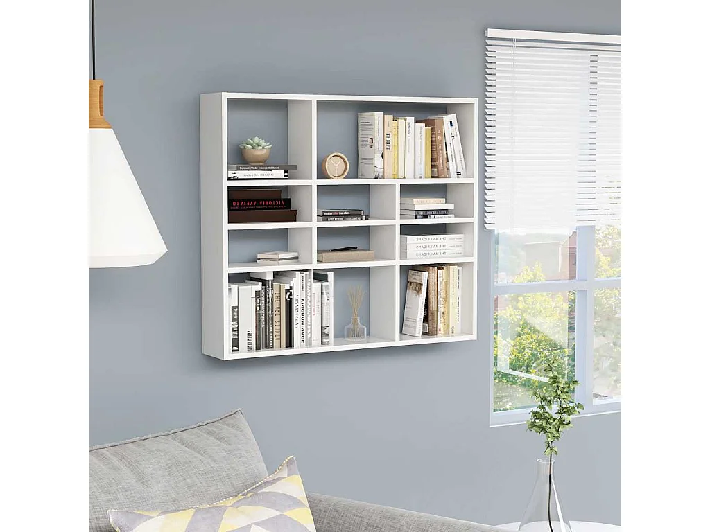 Étagère murale Blanc 90x16x78 cm Bois d’ingénierie