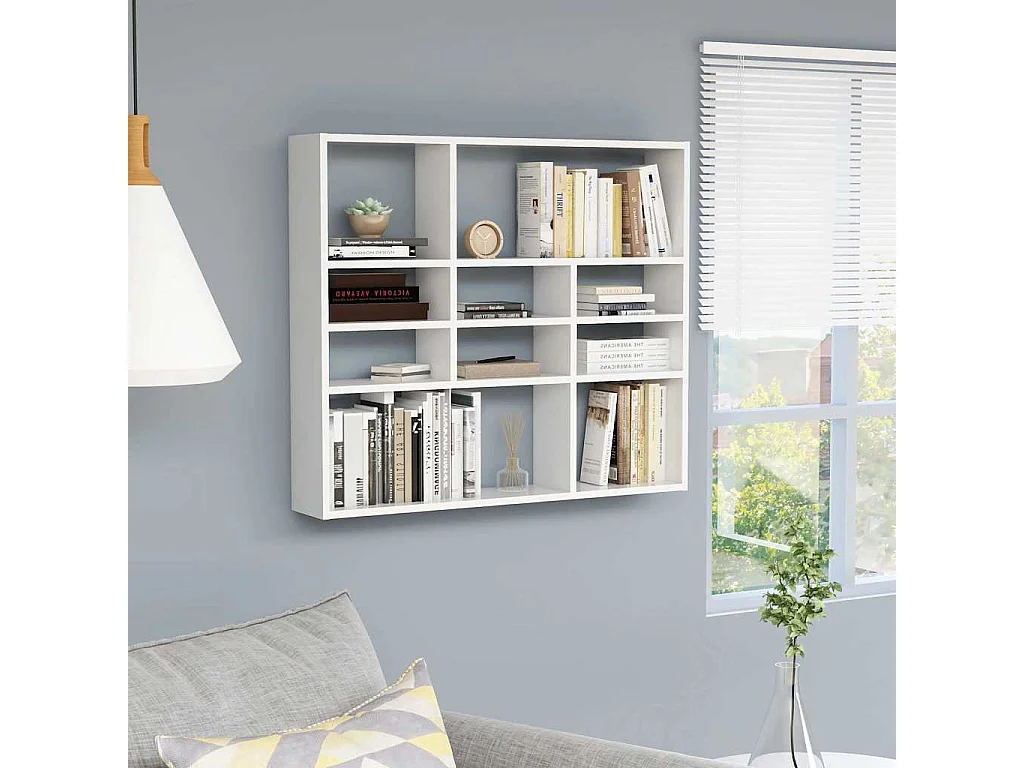 Étagère murale Blanc 90x16x78 cm Bois d’ingénierie