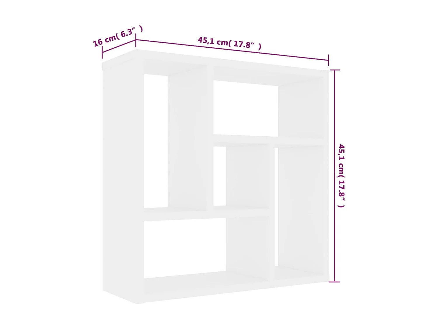 Étagère murale Blanc 45,1x16x45,1 cm Bois d’ingénierie