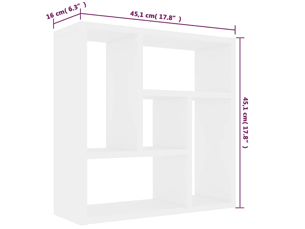 Étagère murale Blanc 45,1x16x45,1 cm Bois d’ingénierie