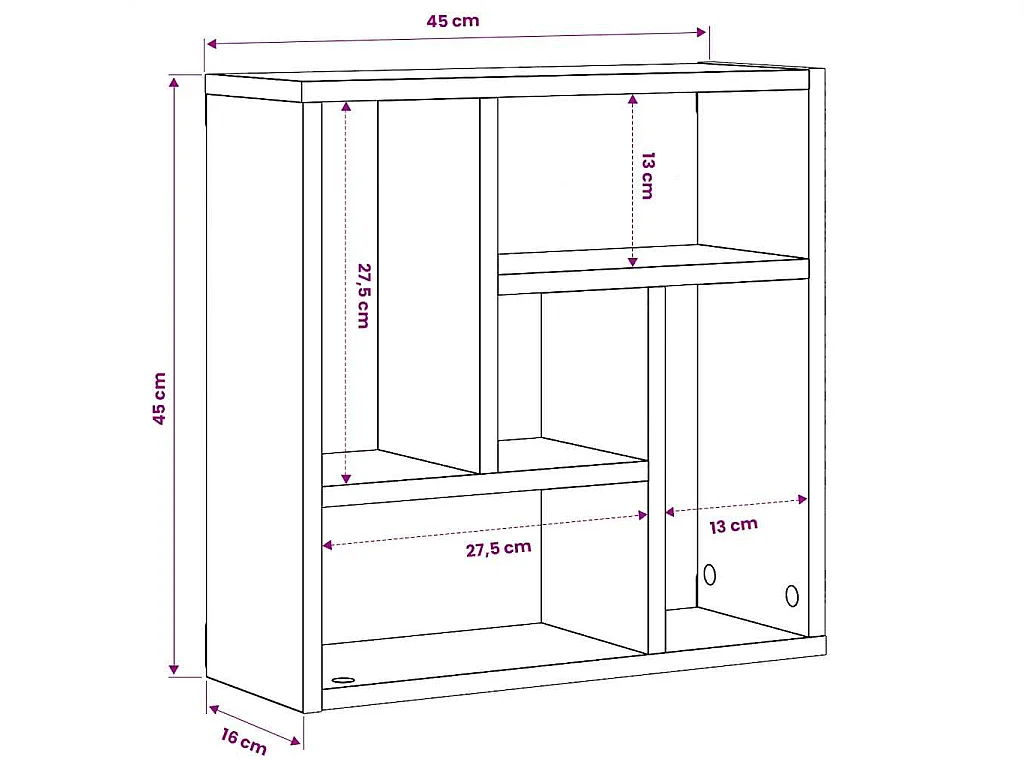 Étagère murale Blanc 45x16x45 cm Bois d’ingénierie