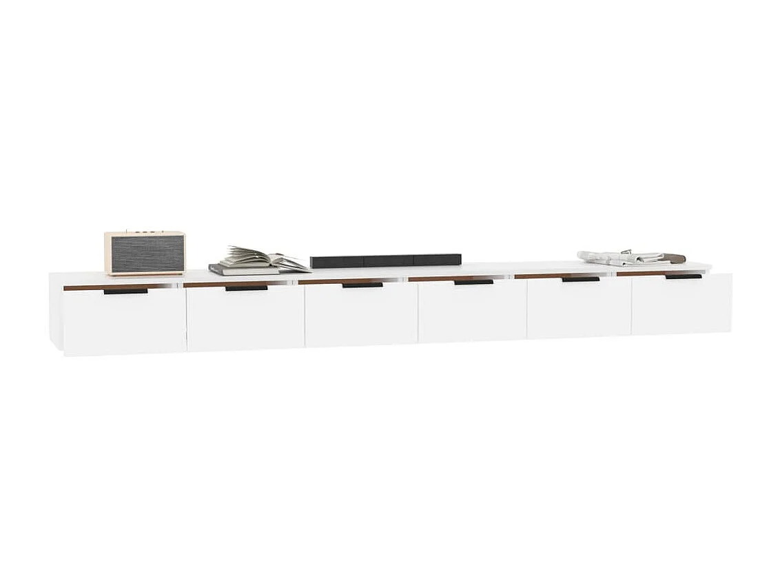 Armoires murales 2 pcs blanc 102x30x20 cm bois d'ingénierie