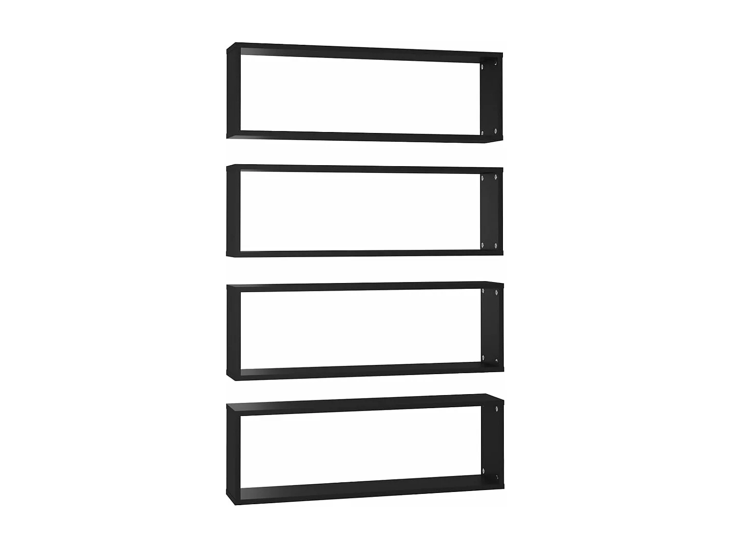 Estantes parede cúbicas 4 pcs deriv. madeira 80x15x26,5cm preto