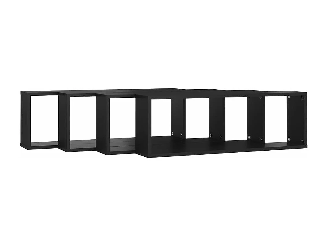 Estantes parede cúbicas 4 pcs deriv. madeira 80x15x26,5cm preto