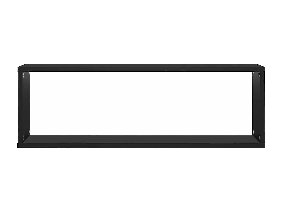 Estantes parede cúbicas 4 pcs deriv. madeira 80x15x26,5cm preto