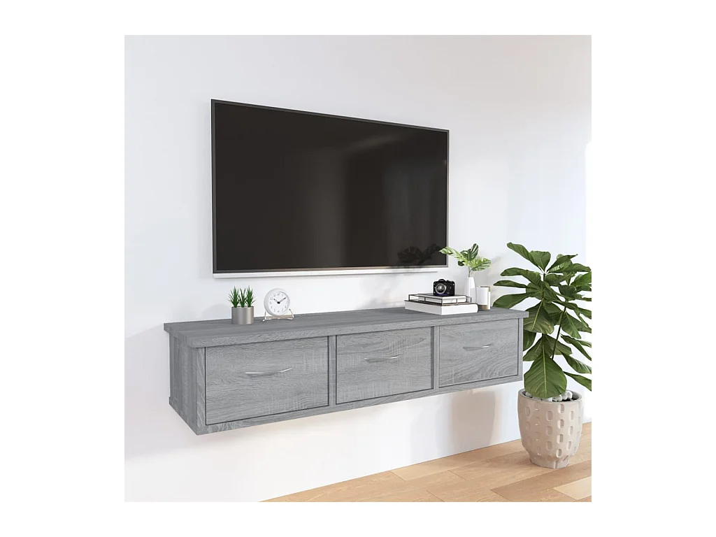 Armario de pared madera de ingeniería gris Sonoma 88x26x18,5 cm