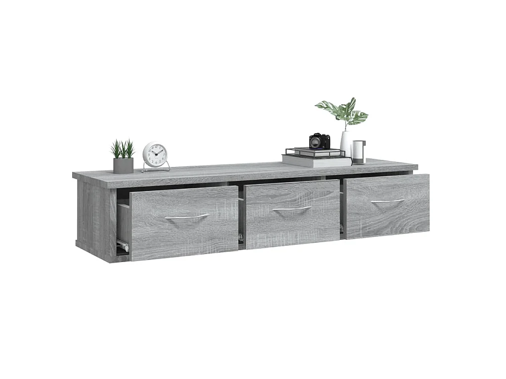Mobile a Muro Grigio Sonoma 88x26x18,5 cm in Legno Multistrato