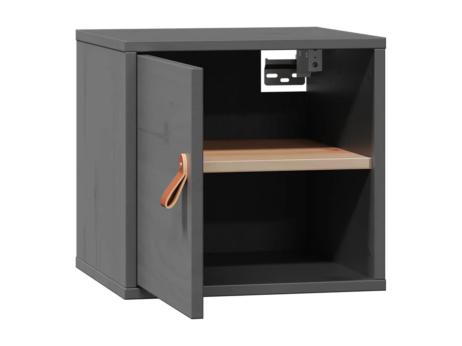 Wandkast 31,5x30x30 cm massief grenenhout grijs