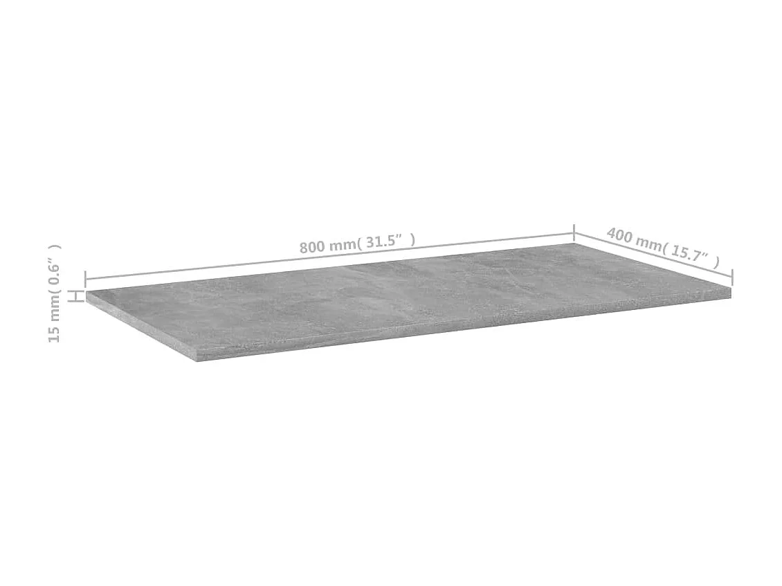 Wandschappen 4 st 80x40x1,5 cm bewerkt hout betongrijs