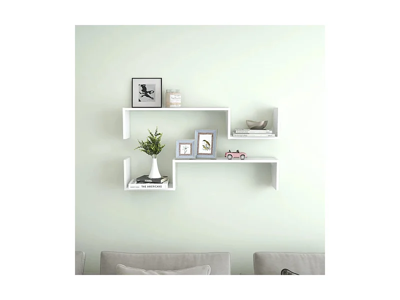 Wandregale 2 Stk. Weiß 100x15x20 cm Holzwerkstoff