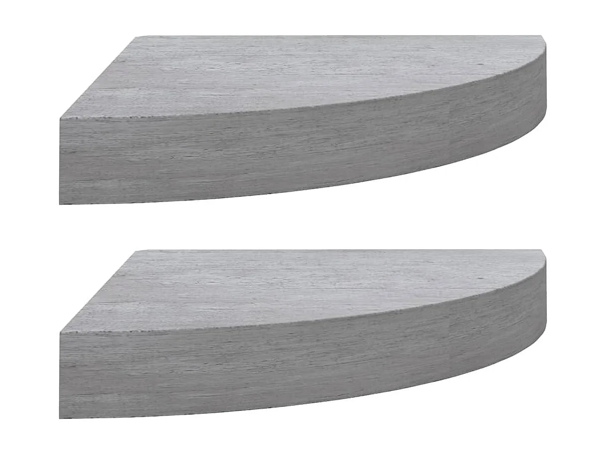 Prateleiras canto parede 2 pcs 25x25x3,8cm MDF cinzento cimento