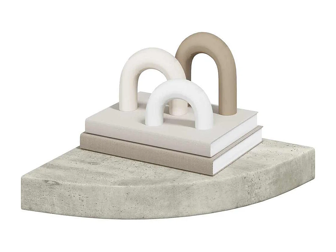 Étagères d'angle murales 2 pcs Gris béton 25x25x3,8 cm MDF