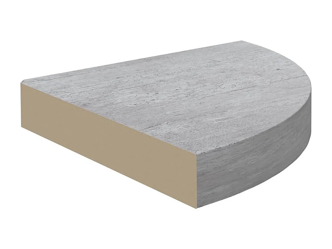 Étagères d'angle murales 2 pcs Gris béton 25x25x3,8 cm MDF