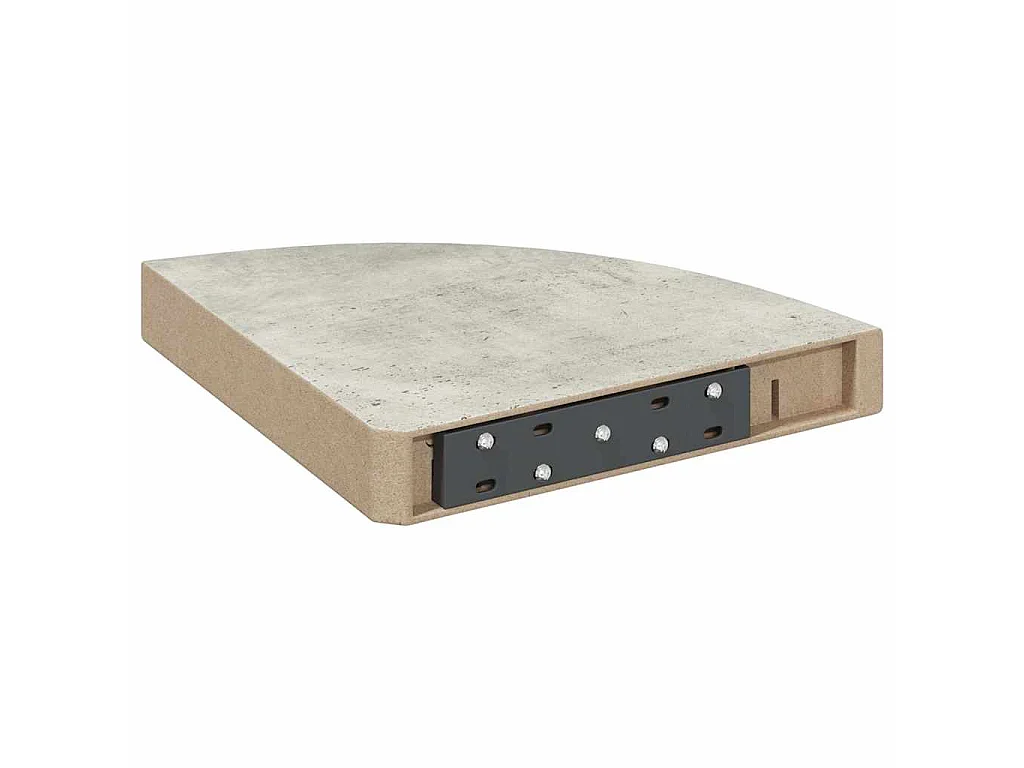 Étagères d'angle murales 2 pcs Gris béton 25x25x3,8 cm MDF