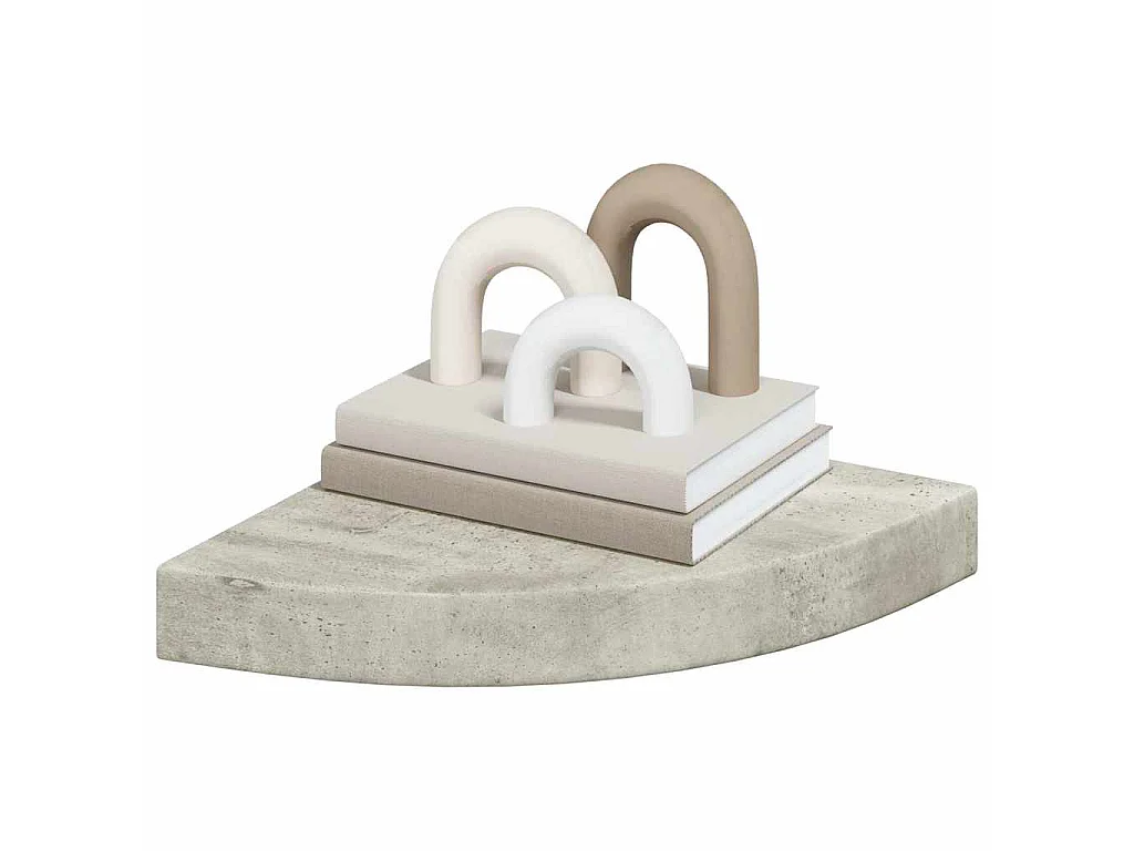 Étagères d'angle murales 2 pcs Gris béton 25x25x3,8 cm MDF